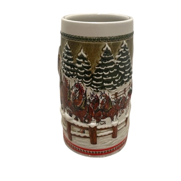 One Budweiser 1984 Covered Bridge Christmas Stein CS62 5th Ceramarte collectible - Picture 8 of 11